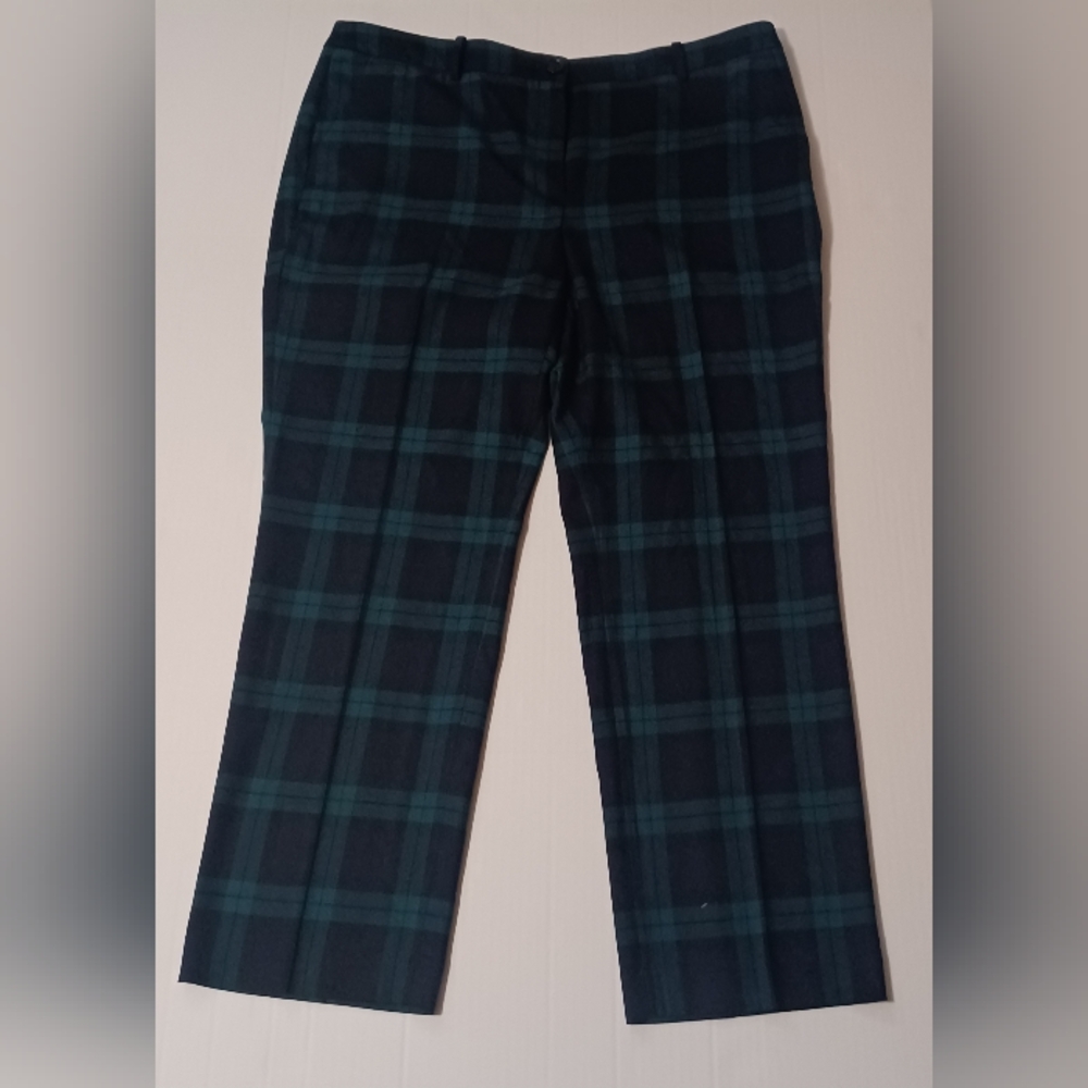 Talbots Black and Green Plaid Pants